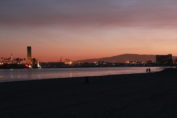 Закат на пляже лонг бич, Лос Анджелес